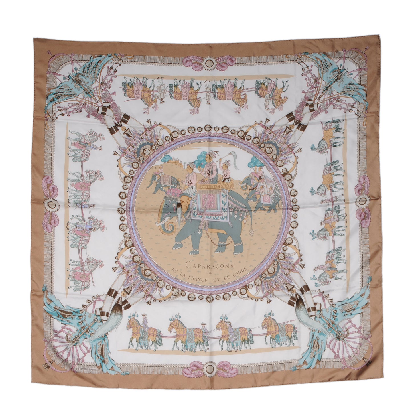 Silk Caparacons De La France Et De L'inde Scarf 90