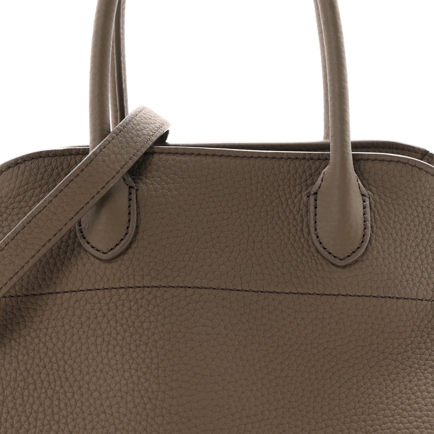 The Row Grained Calfskin Soft Margaux 10 Bag Smoked Taupe 7 of 9