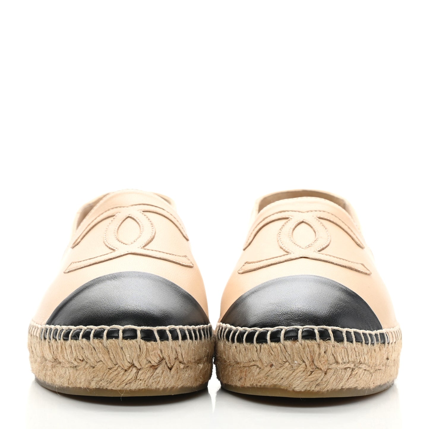 Lambskin CC Espadrilles 39 Beige Black