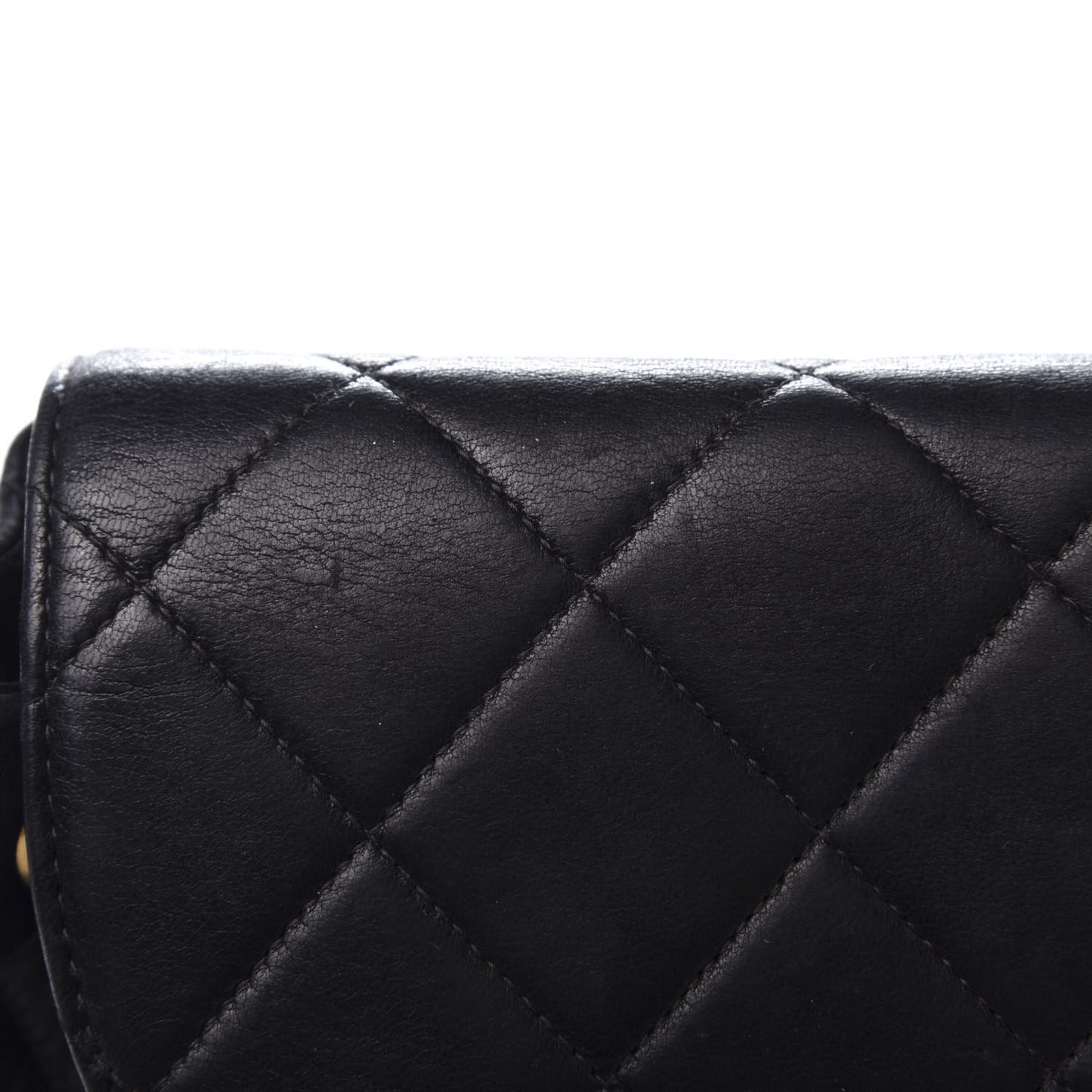 Lambskin Quilted Drawstring Backpack Black