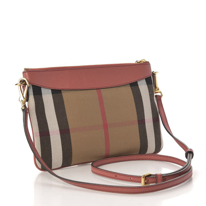 Burberry House Check Derby Peyton Crossbody Clutch Bag Pink 3 of 11