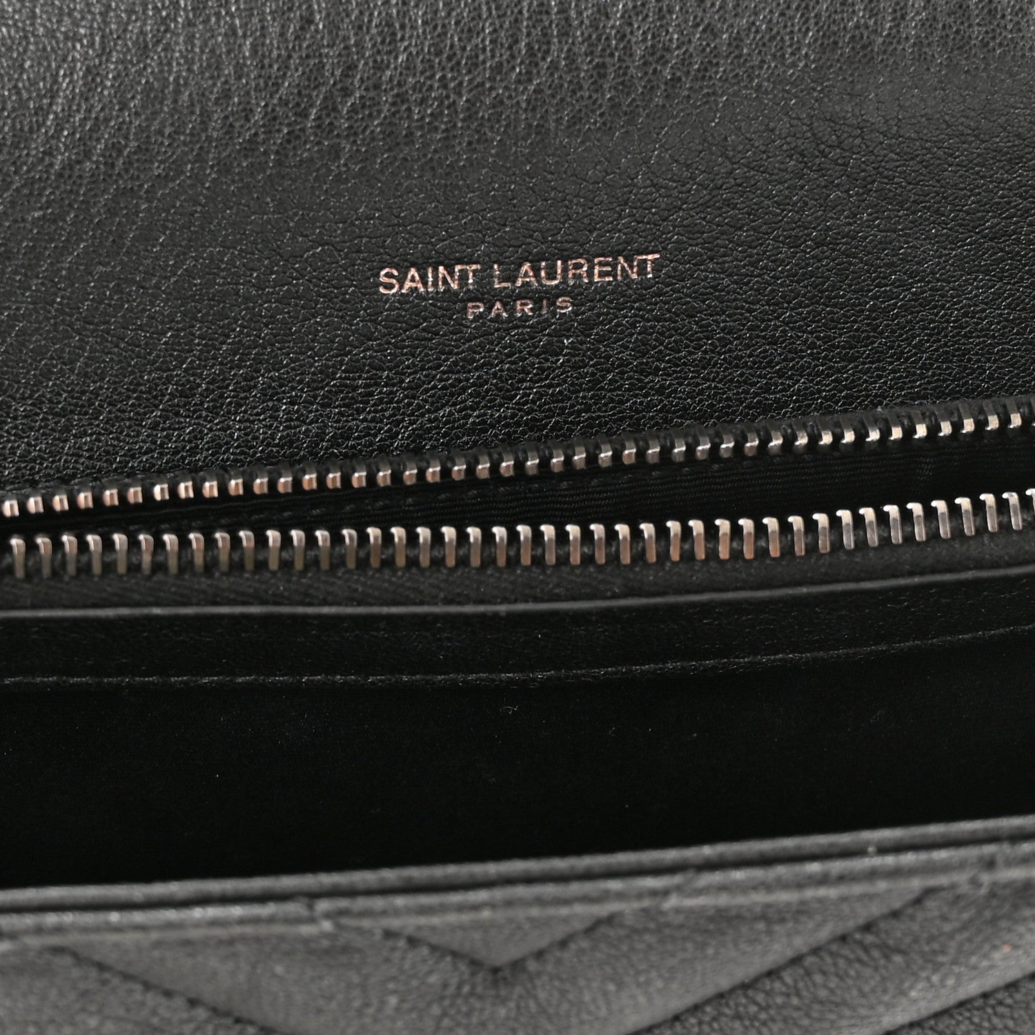 Saint Laurent Sheepskin Matelasse Chevron Monogram Medium College Bag Black 6 of 13