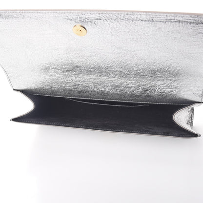 Saint Laurent Textured Metallic Calfskin Classic Monogram Cassandre Clutch Silver 5 of 8