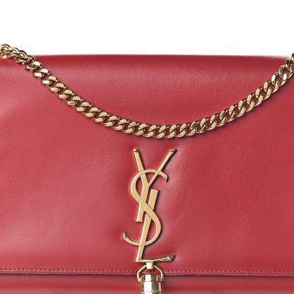 Saint Laurent Smooth Calfskin Medium Classic Monogram Kate Tassel Satchel New Red 9 of 11