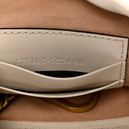 Gucci Calfskin Matelasse Mini GG Marmont 2.0 Bucket Bag White 7 of 10