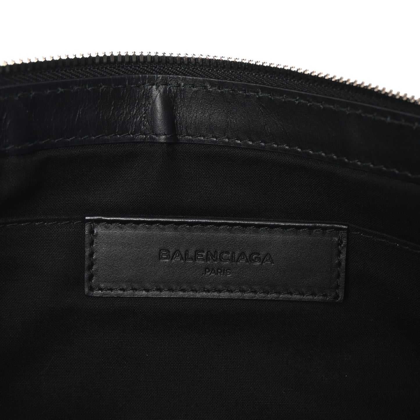 Denim Calfskin Logo Clutch Blue Black