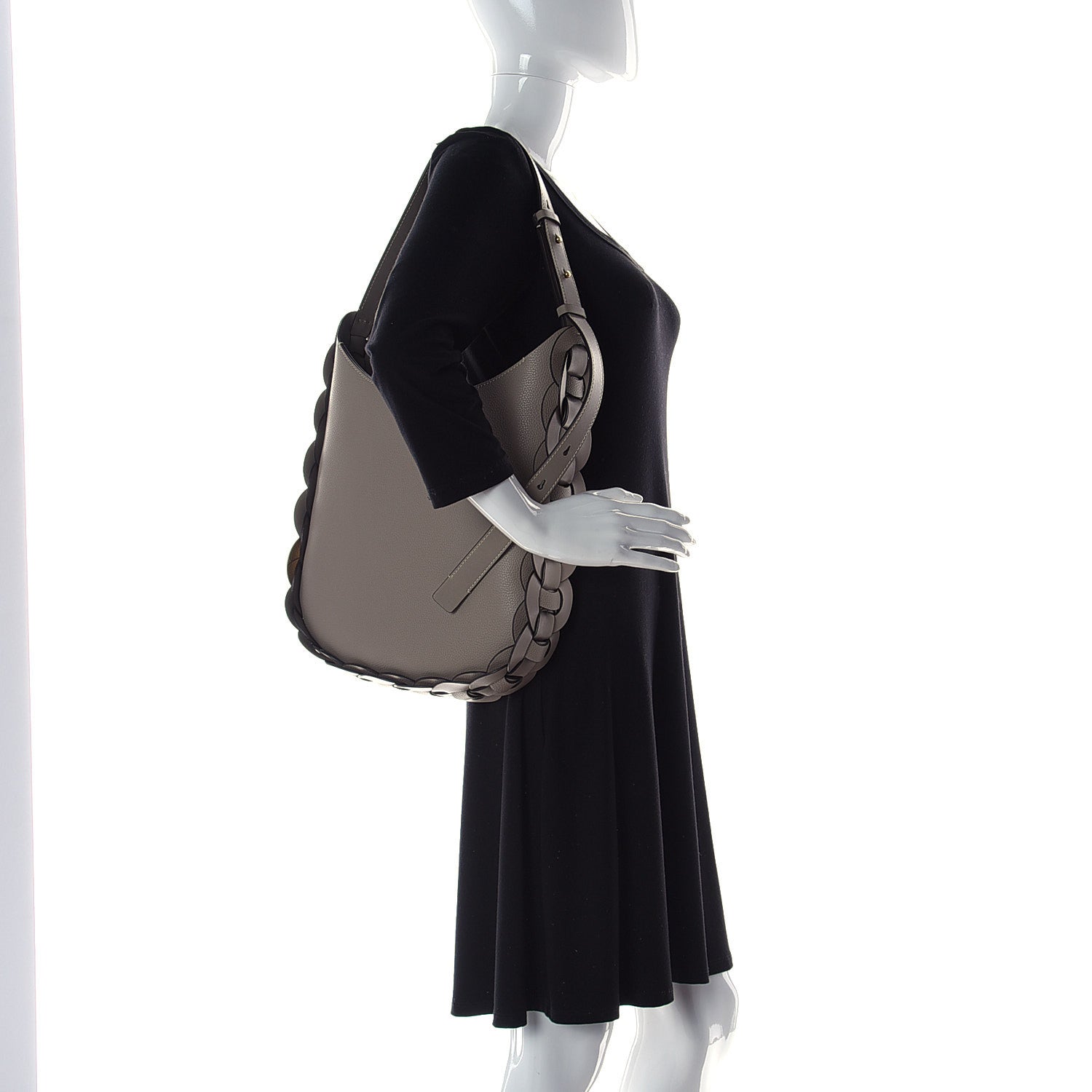Chloe Small Grain Smooth Calfskin Medium Darryl Hobo Motty Grey 2 of 9