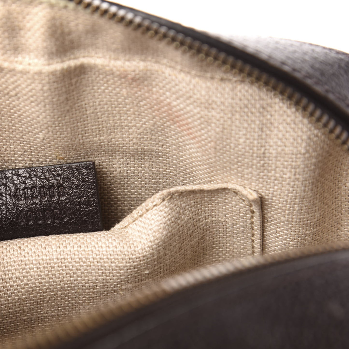 Textured Calfskin Web Small Webby Bee Shoulder Bag Brown Coffee