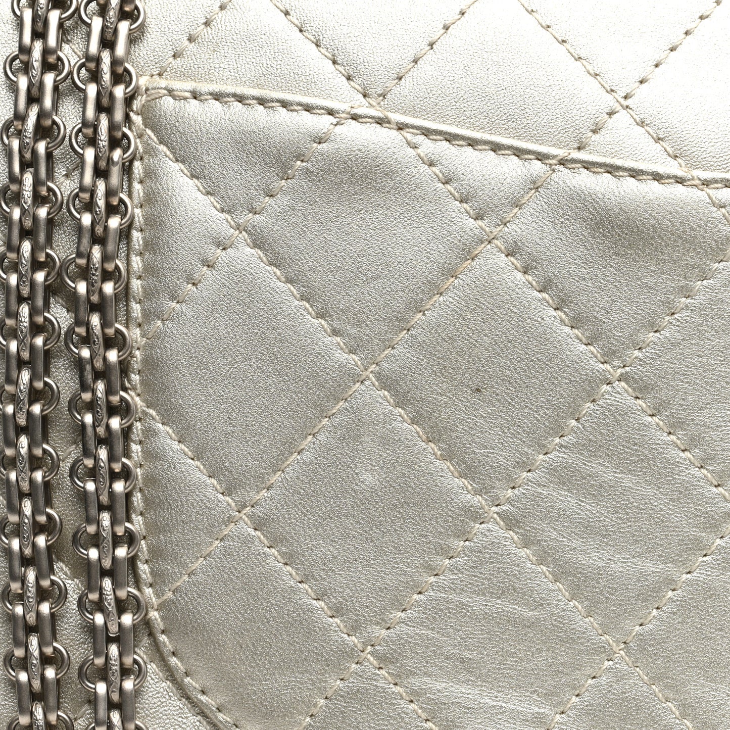 Metallic Lambskin Quilted 2.55 Reissue 227 Flap Silver