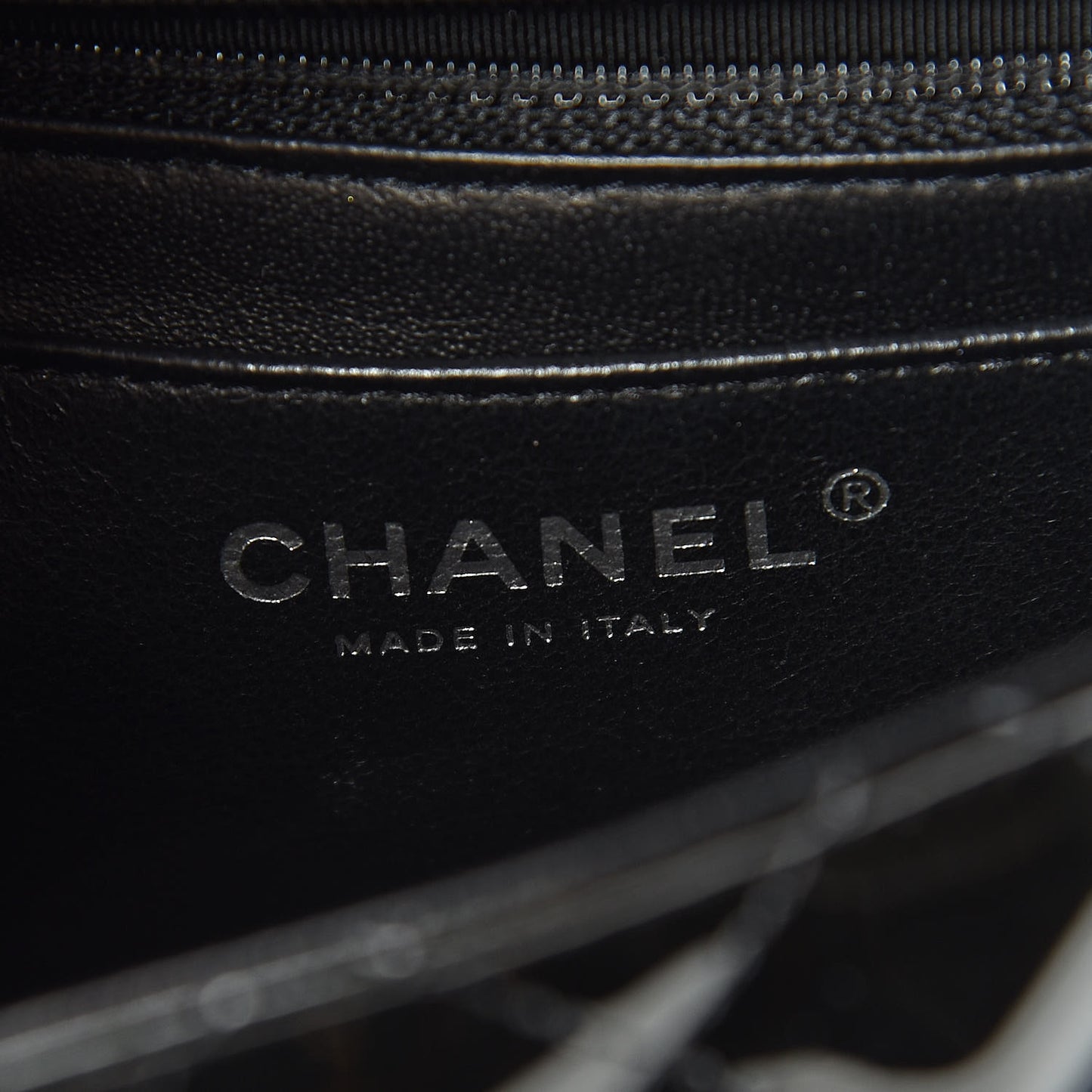 Patent Calfskin Sparkle Quilted Mini Square Flap Black