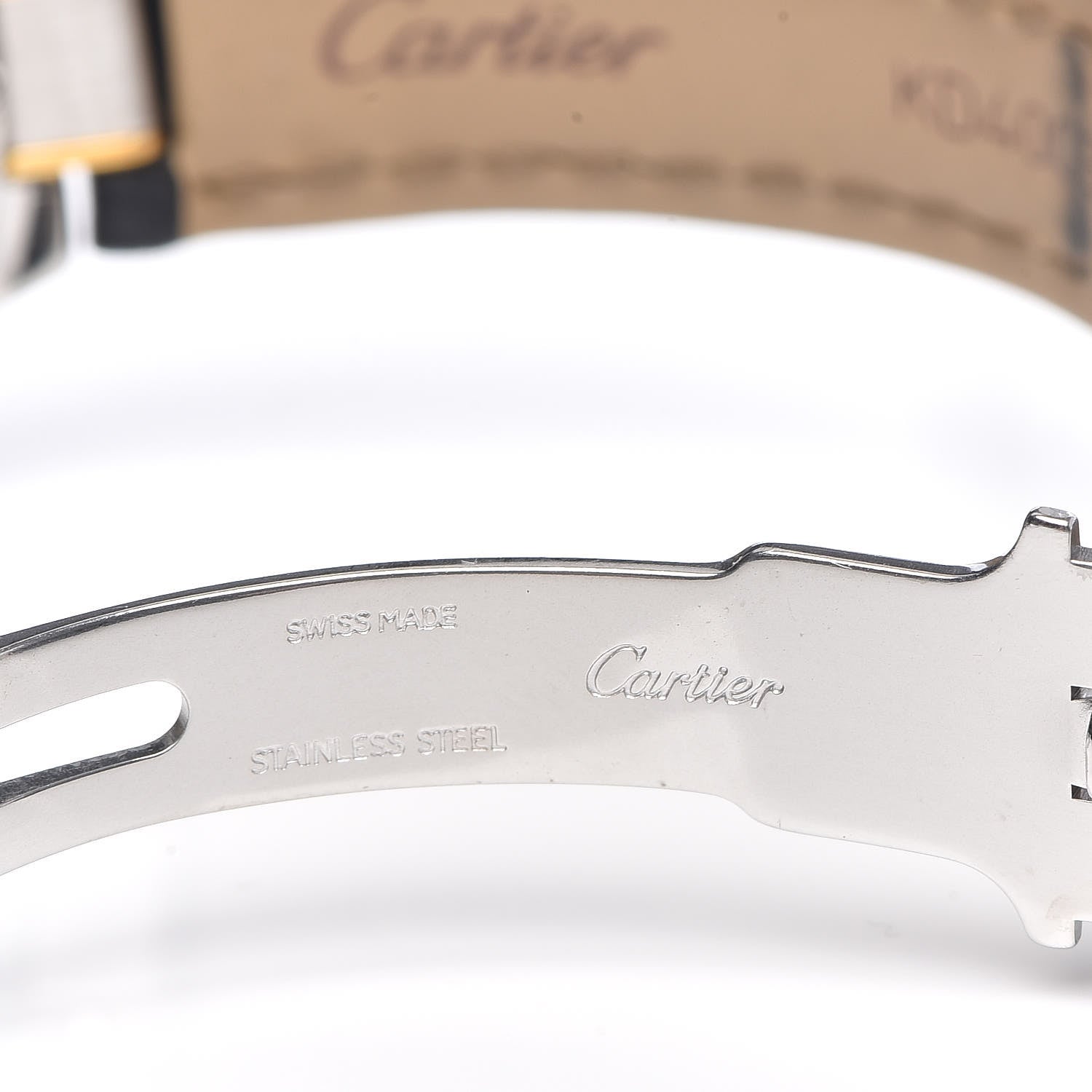 Cartier Stainless Steel 18K Yellow Gold Calfskin 28mm Must De 21 Quartz Watch 10 of 11