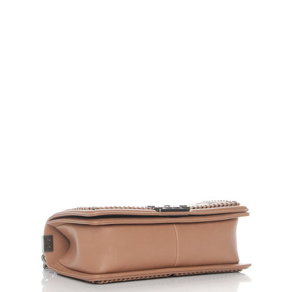 Chanel Calfskin Quilted Medium Boy Top Handle Flap Brown 4 of 11