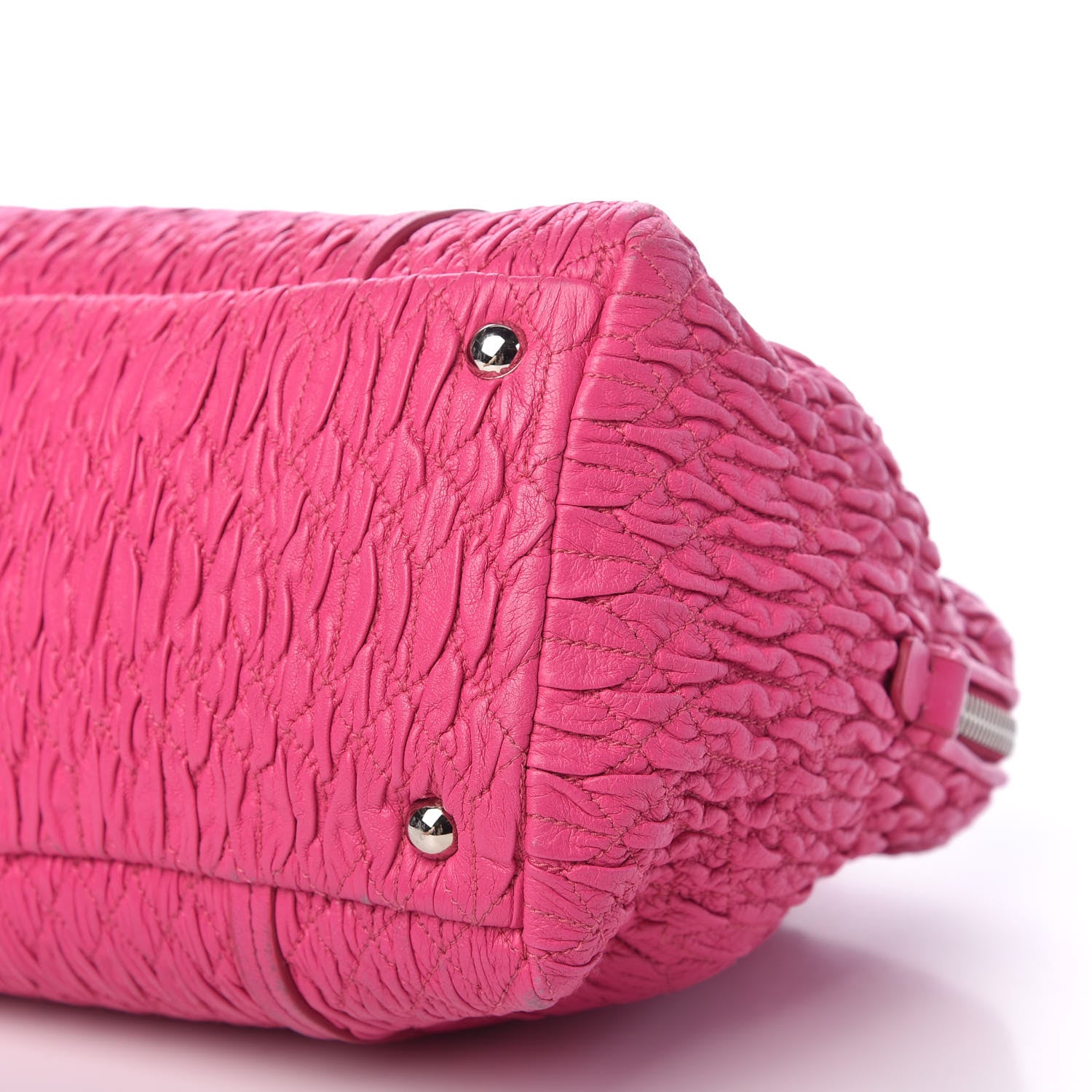 Miu Miu Nappa Matelasse Shoulder Bag Fuxia 10 of 10