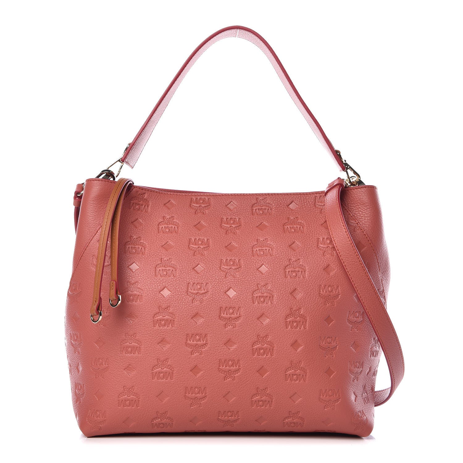 MCM Grained Calfskin Medium Klara Hobo Cocoa 1 of 9