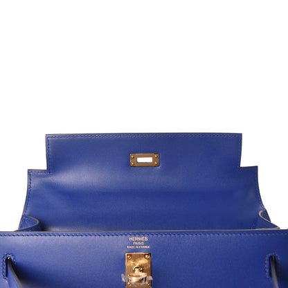 Hermes Tadelakt Kelly Sellier 25 Bleu Electrique 30 of 33