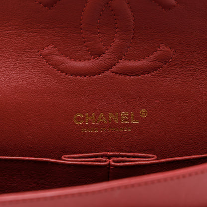 Chanel Lambskin Chevron Quilted Medium Double Flap Red 6 of 12
