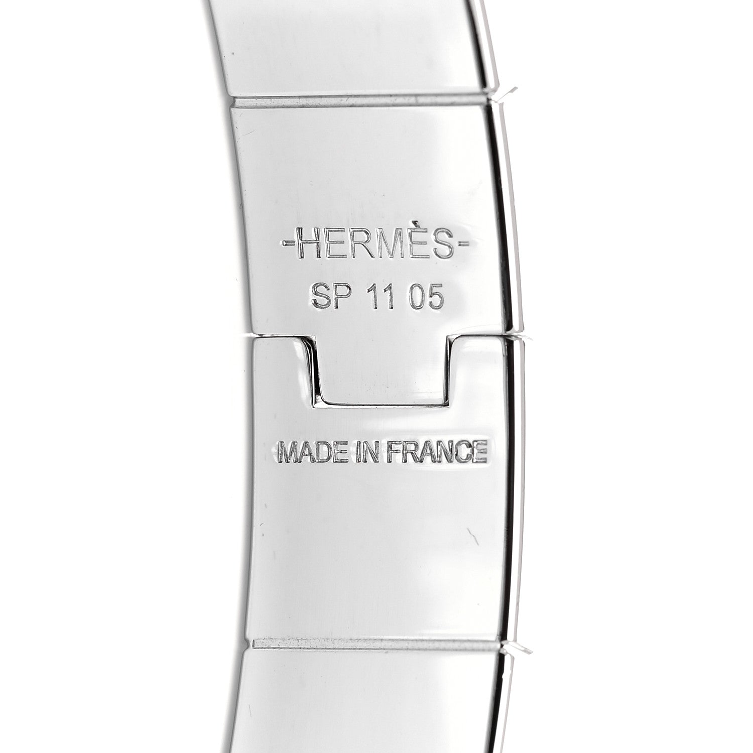 Hermes Lizard Charniere Cuir Narrow Hinged Bracelet S Vert Moyen 4 of 4