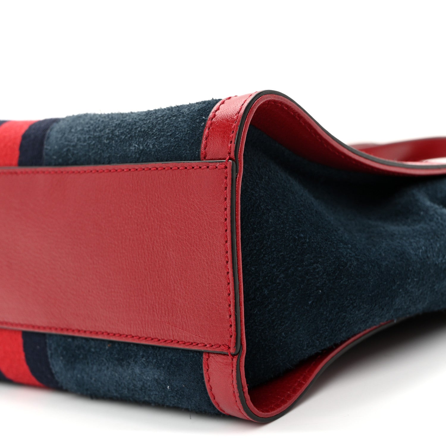 Gucci Suede Calfskin Web Small Ophidia Tote Bag New Blue Romantic Cherry 10 of 10