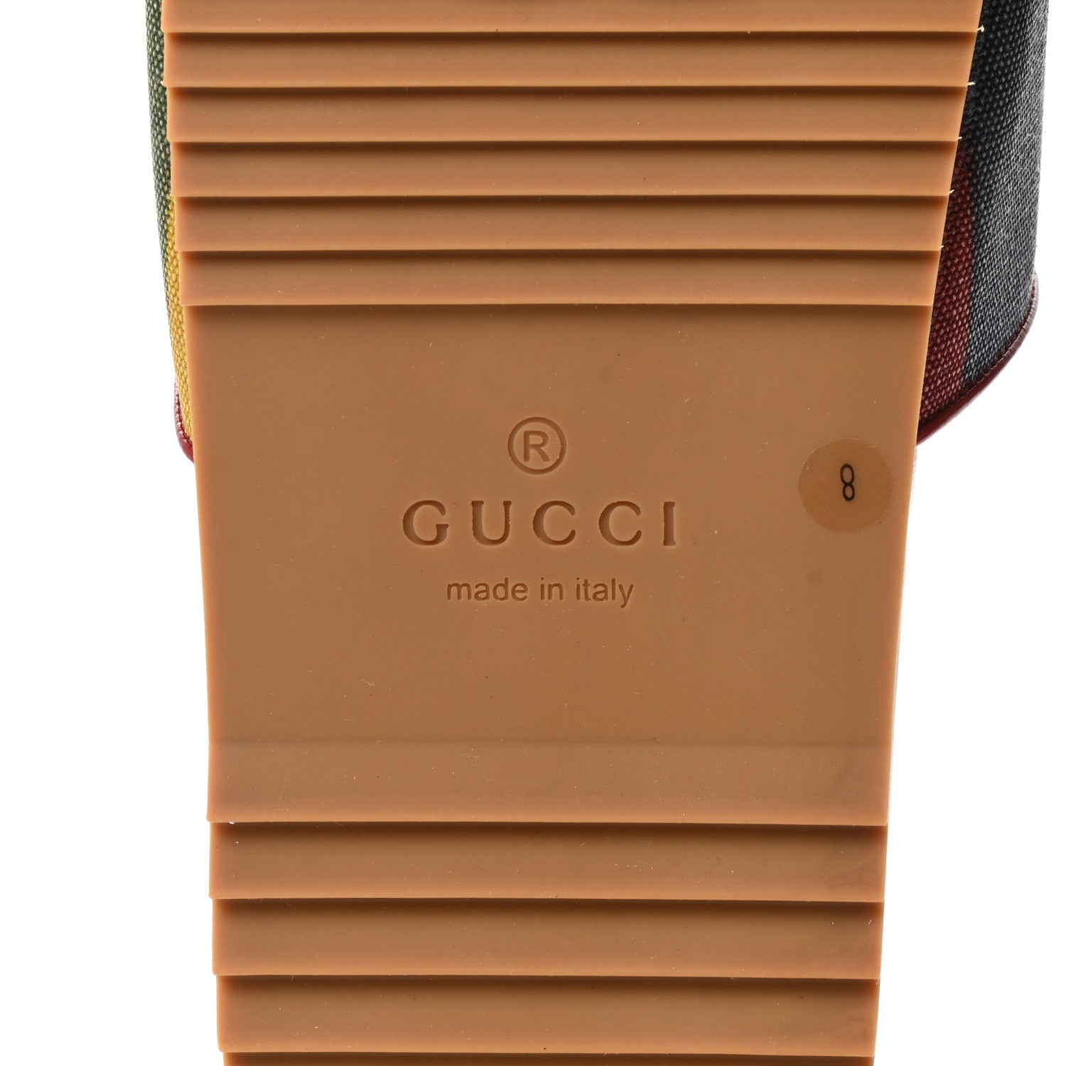 Gucci Canvas Marley Stripe Mens Slide Sandals 8 Multicolor 6 of 9