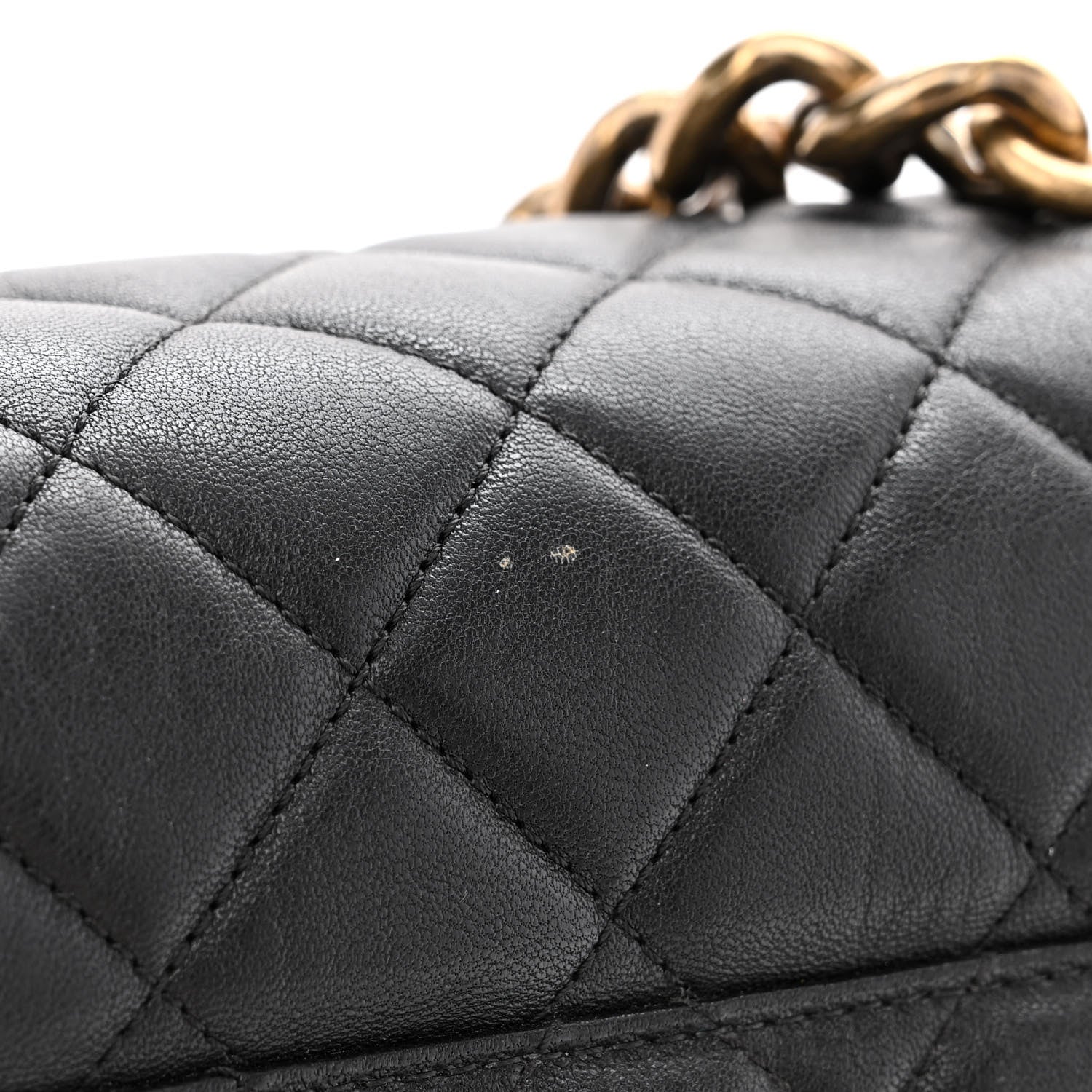 Chanel Shiny Sheepskin Quilted Large Trapezio Flap Black 11 of 13
