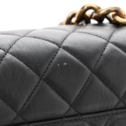 Chanel Shiny Sheepskin Quilted Large Trapezio Flap Black 11 of 13