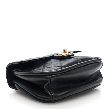 Chanel Lambskin Quilted Mini Chain Flap Messenger Bag Black 4 of 10