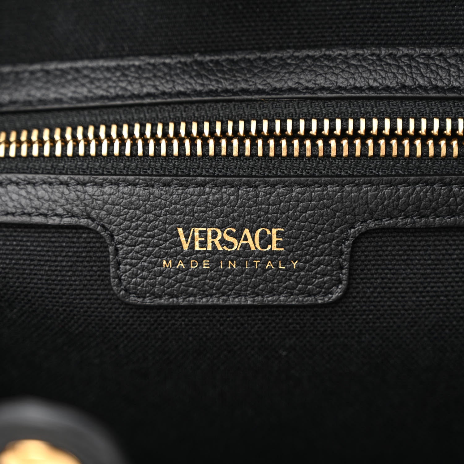 Versace Canvas Calfskin La Medusa Small Tote Black 6 of 11