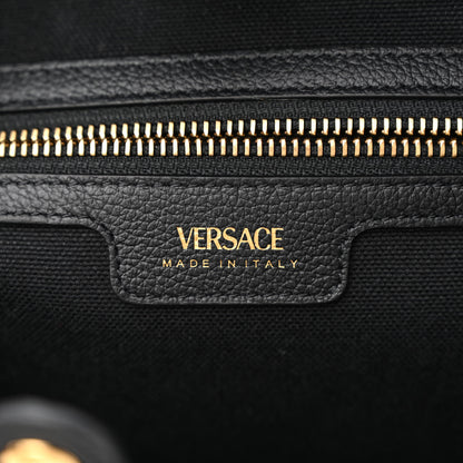 Versace Canvas Calfskin La Medusa Small Tote Black 6 of 11