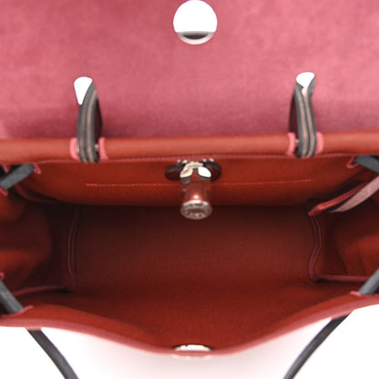 Hermes Military Toile Vache Hunter Tri-Color Herbag Zip Retourne 31 PM Rouge H Ebene Black 6 of 12