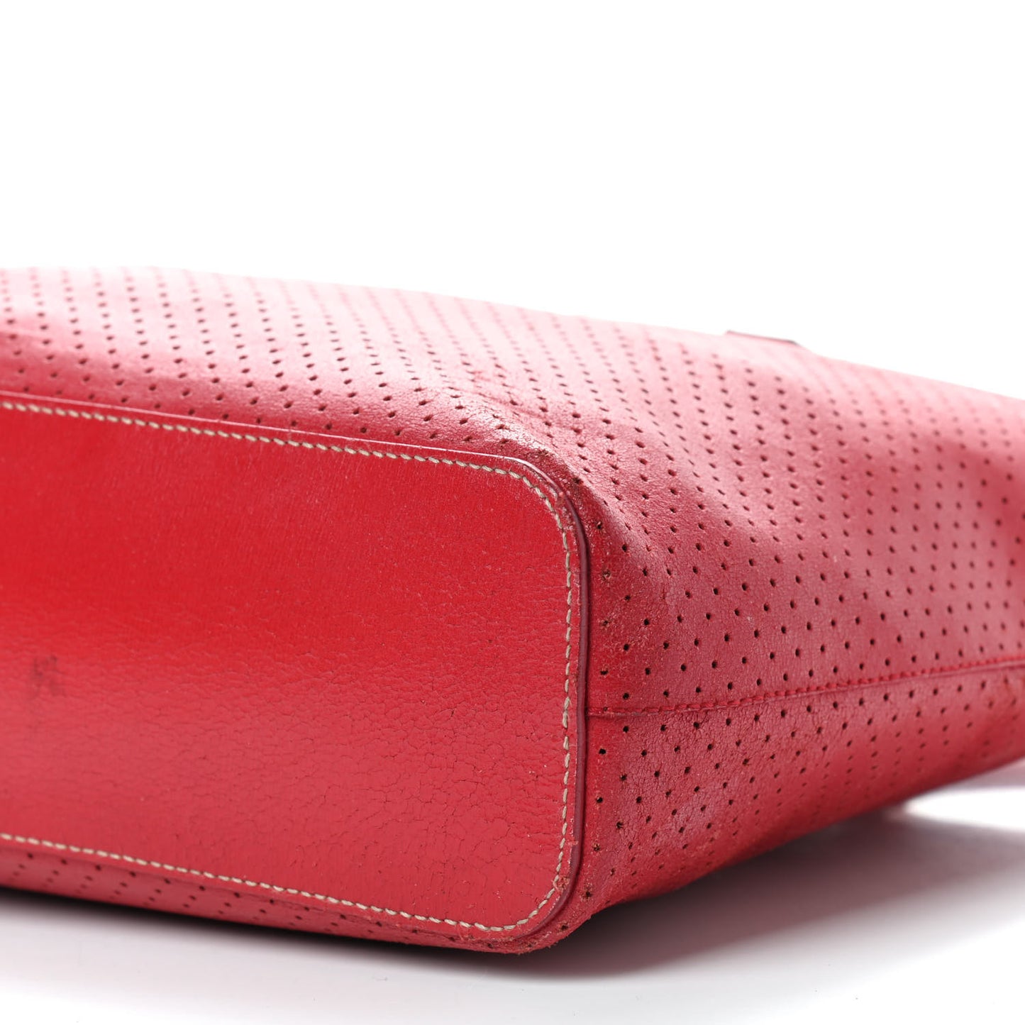 Vitello Drive Perforated Perforated Tote Fuoco
