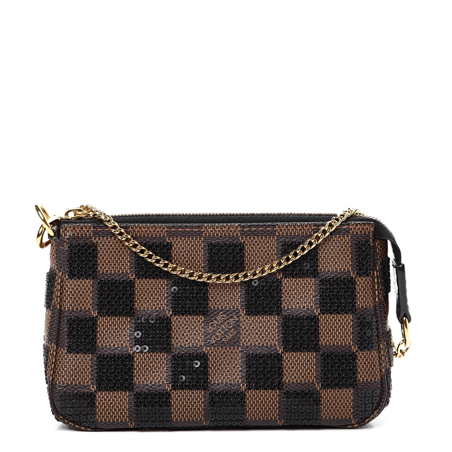 Louis Vuitton Damier Paillettes Mini Pochette Accessories Black 1 of 6