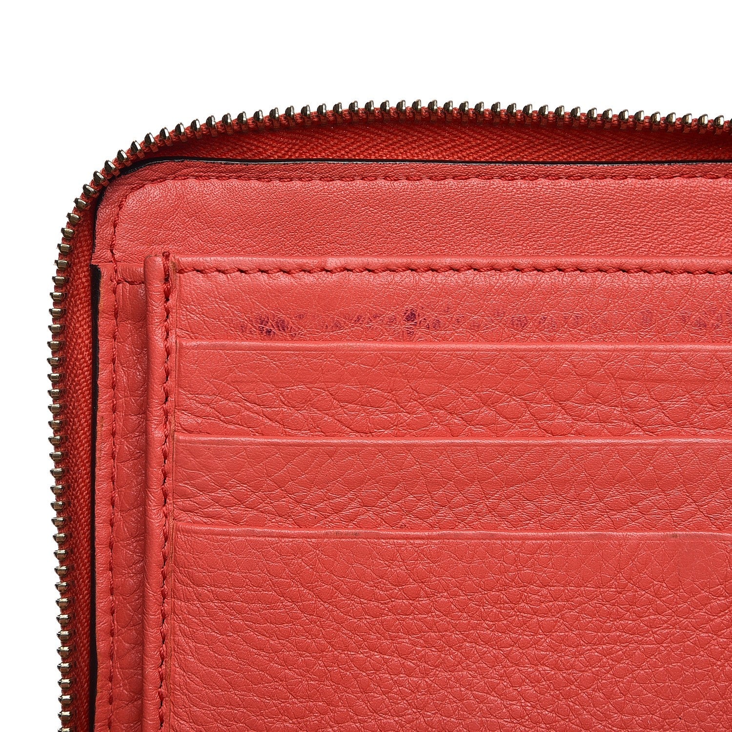 Gucci Pebbled Calfskin Soho Zip Around Wallet Coral 12 of 12