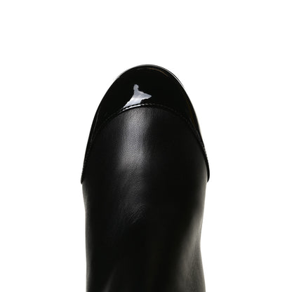 Chanel Lambskin Patent Calfskin Ankle Boots 40 Black 9 of 13