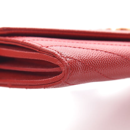 Saint Laurent Grain De Poudre Matelasse Chevron Monogram Wallet Lipstick Red 9 of 12