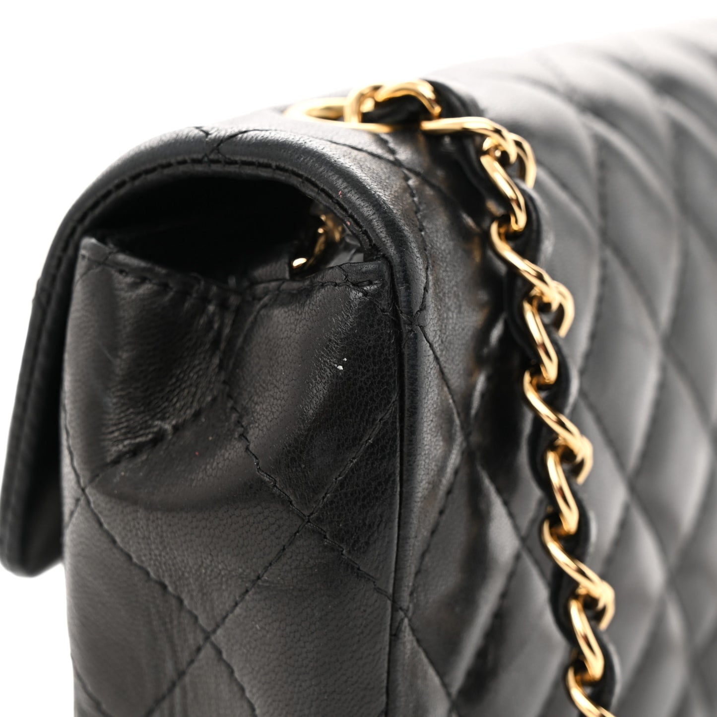 Lambskin Quilted East West Flap Black