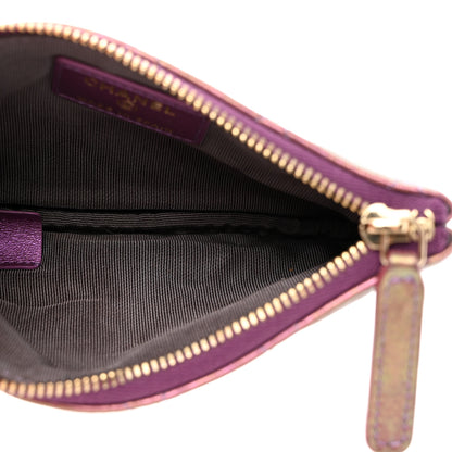 Chanel Iridescent Lambskin Quilted Small Cosmetic Case Purple 6 of 7