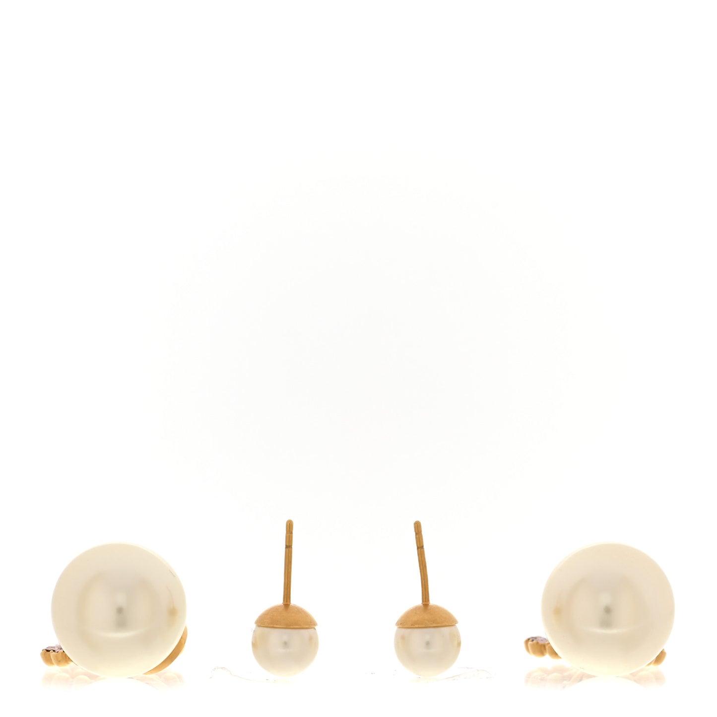 Pearl Crystal Heart Tribal Earrings Gold Multicolor