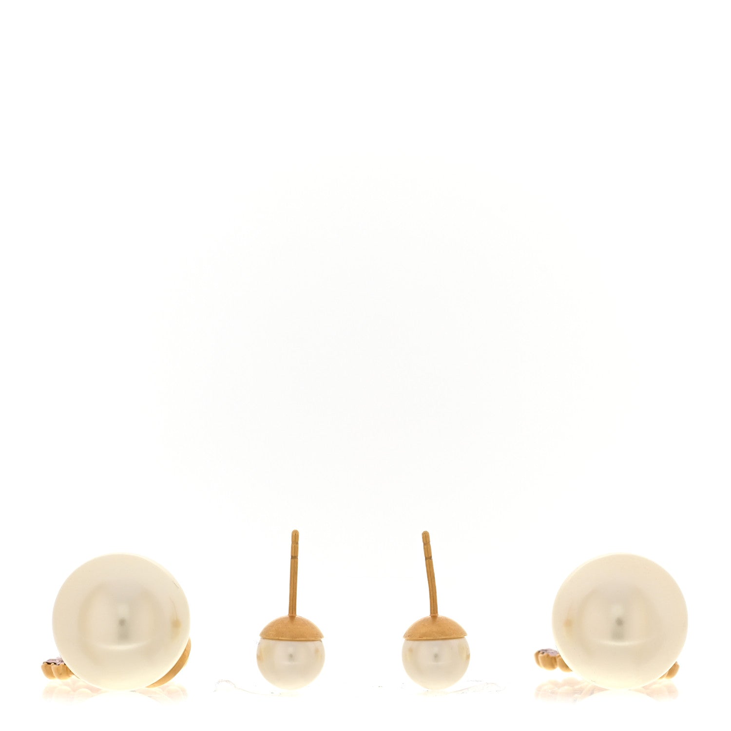 Christian Dior Pearl Crystal Heart Tribal Earrings Gold Multicolor 3 of 5
