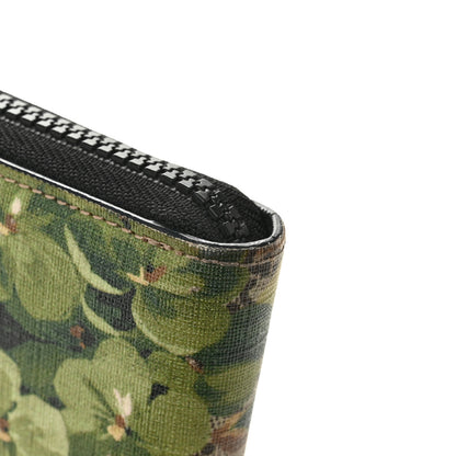 Gucci GG Supreme Monogram Blooms Zip Around Wallet Beige New Military Black 8 of 9