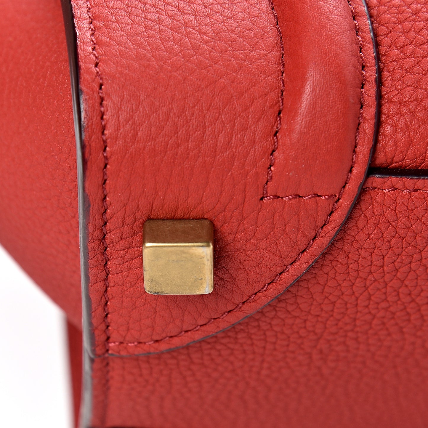 Drummed Calfskin Micro Luggage Red