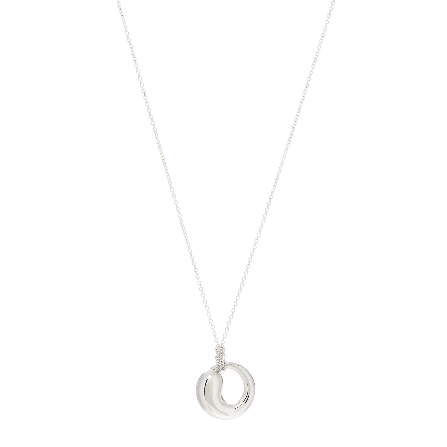 Sterling Silver 17mm Elsa Peretti Eternal Circle Pendant Necklace