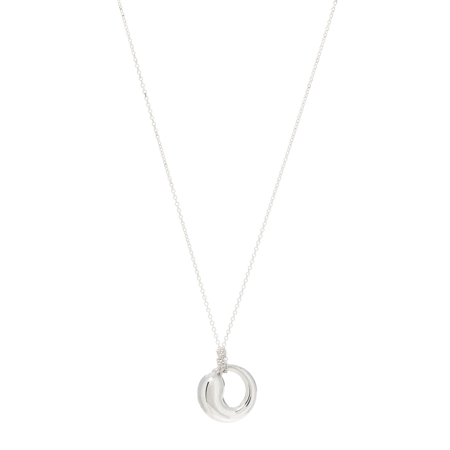 Tiffany Sterling Silver 17mm Elsa Peretti Eternal Circle Pendant Necklace 1 of 4