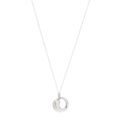 Tiffany Sterling Silver 17mm Elsa Peretti Eternal Circle Pendant Necklace 1 of 4