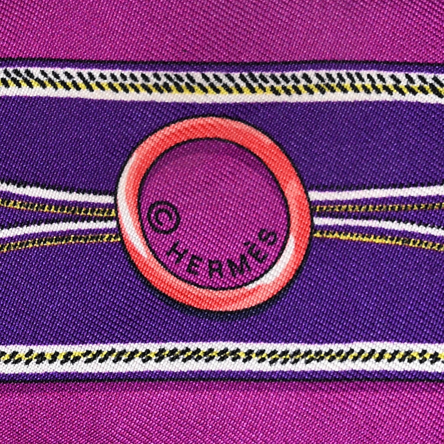 Hermes Silk Maillons Twilly Fuchsia Violet Jaune 3 of 4
