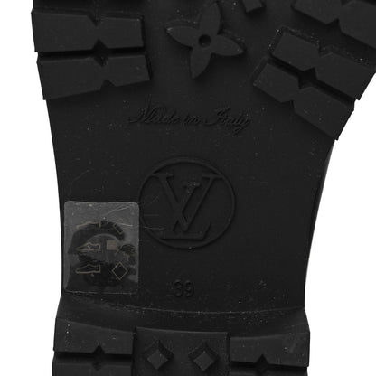 Louis Vuitton Rubber Embossed Monogram Drops Flat Half Boots 39 Black 7 of 8