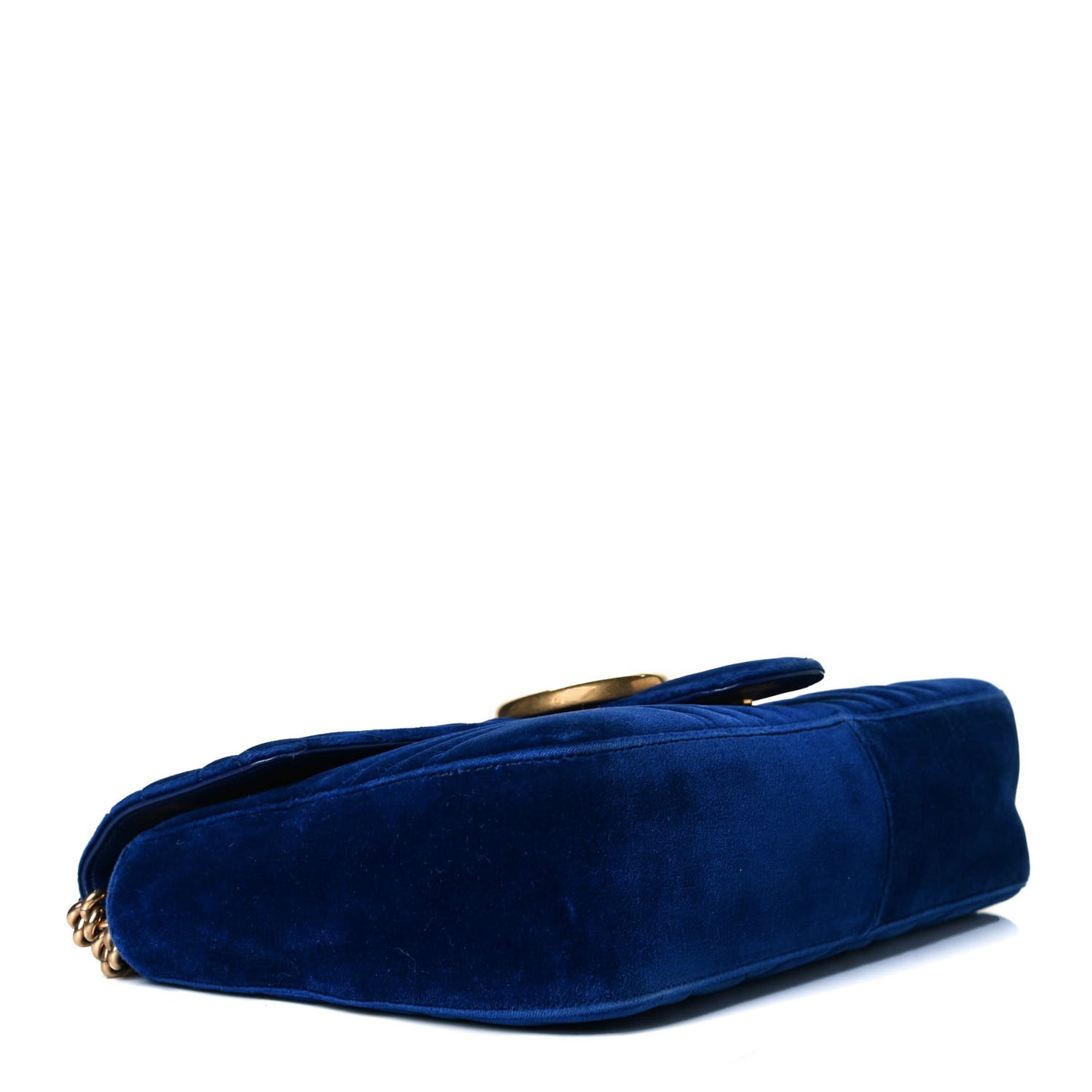 Velvet Matelasse Medium GG Marmont Shoulder Bag Cobalt Blue