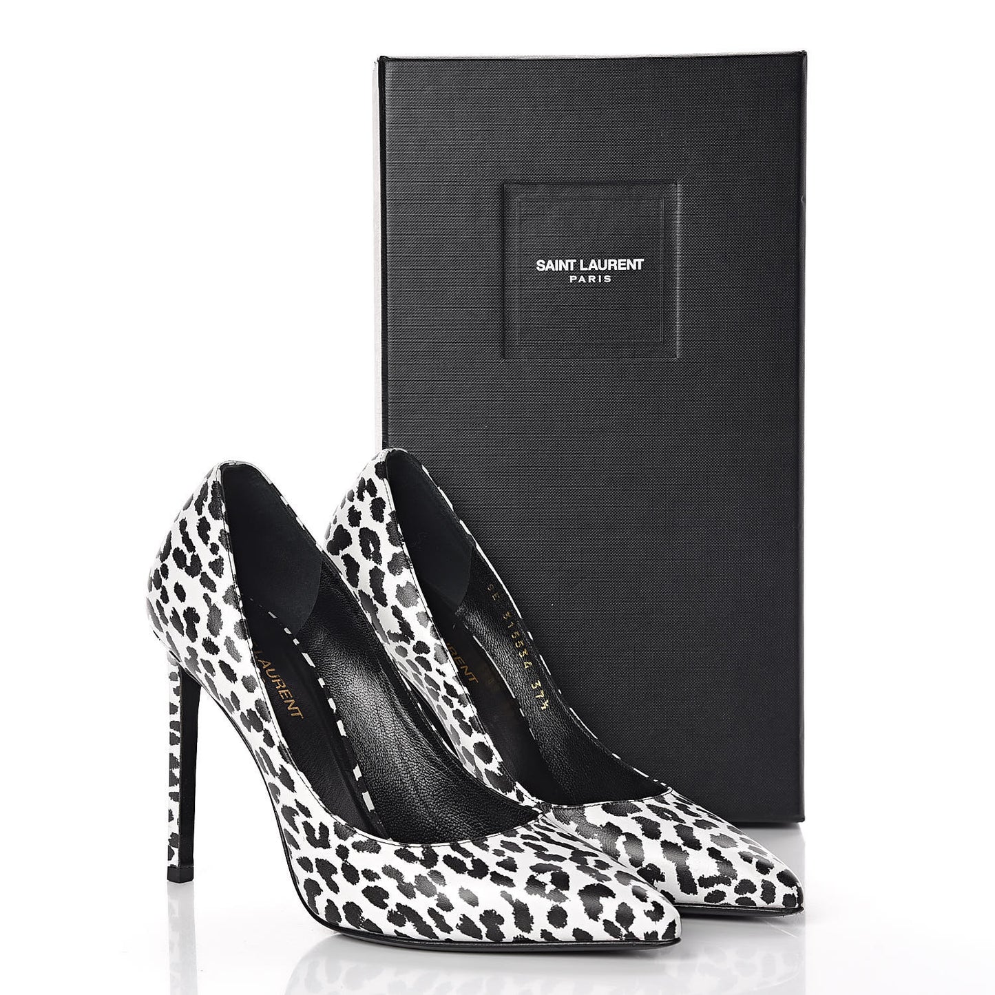Soft Calfskin Baby Cat Paris 105 Pumps 37.5 White Black