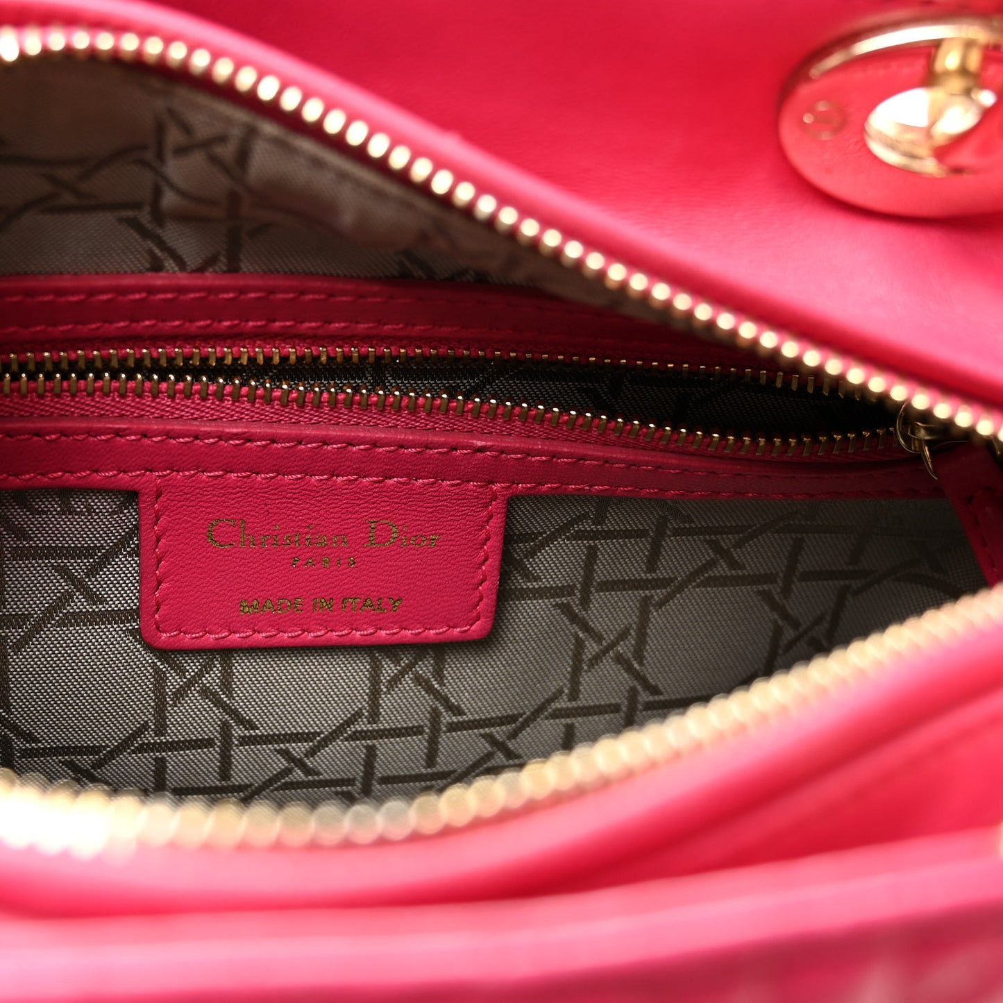 Lambskin Cannage Medium Lady Dior Pink