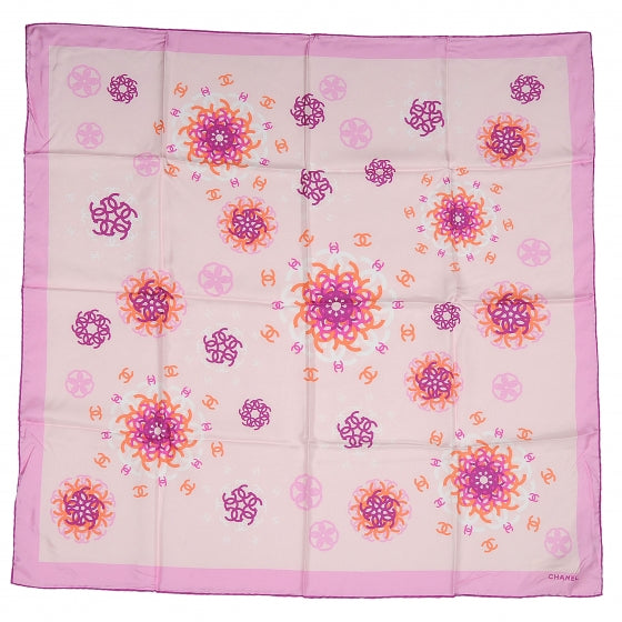 Chanel Silk Camellia Scarf Pink 2 of 5