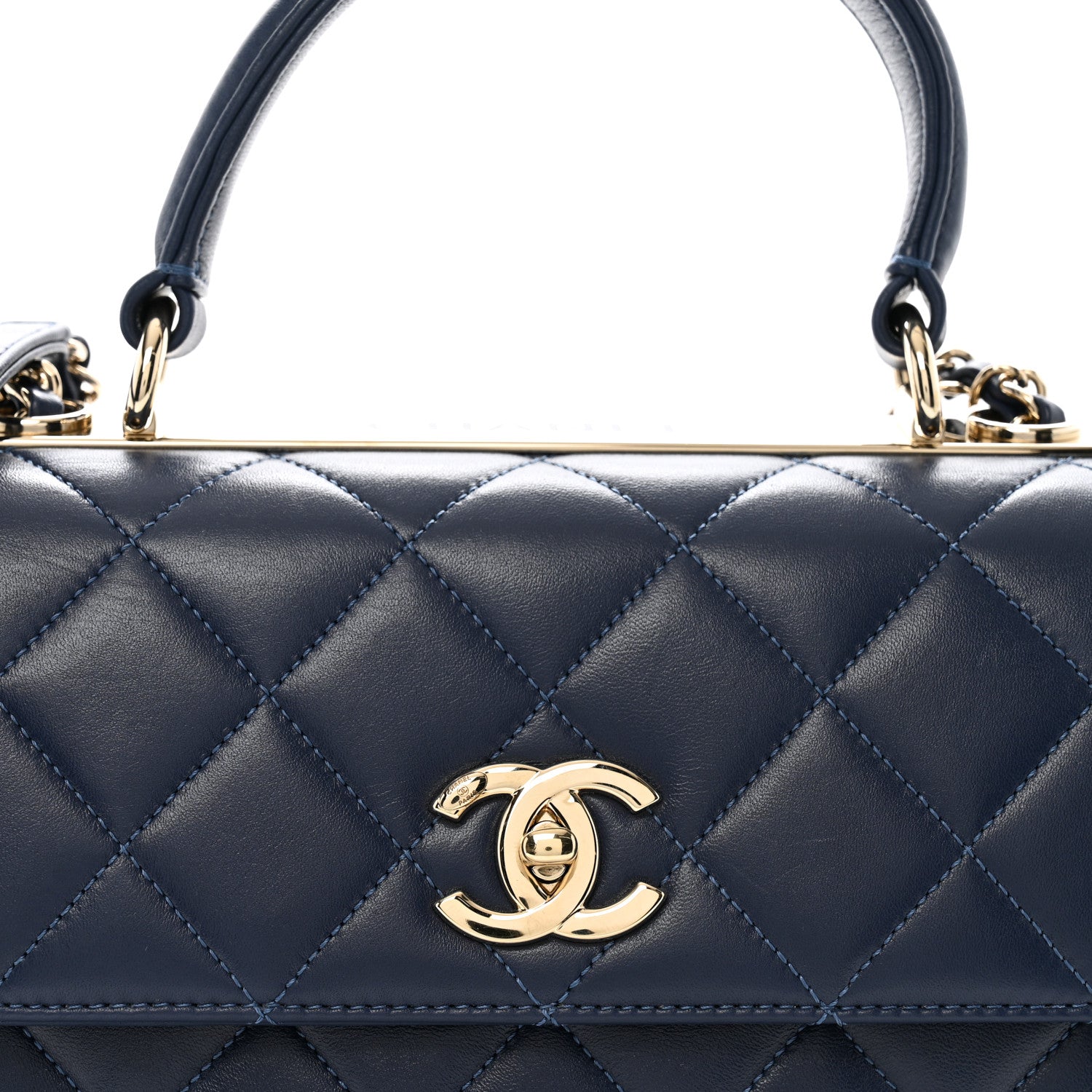 Chanel Lambskin Quilted Small Trendy CC Flap Dual Handle Bag Blue 8 of 10